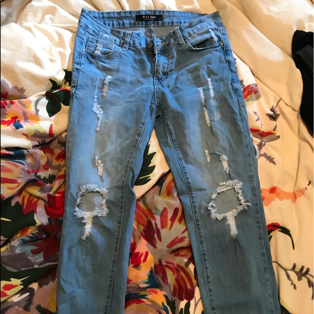 Wax Distressed boyfriend jeans